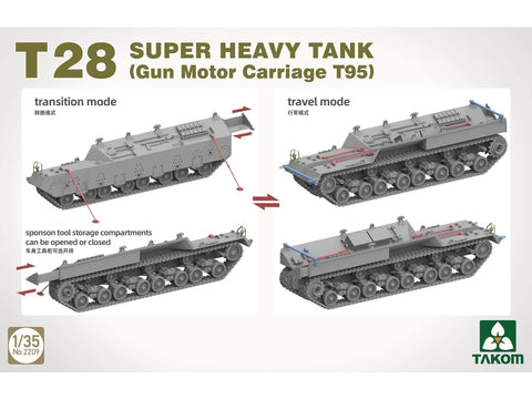 Takom T28/T95 super sunkus tankas 1:35 – detalus surenkamas modelis