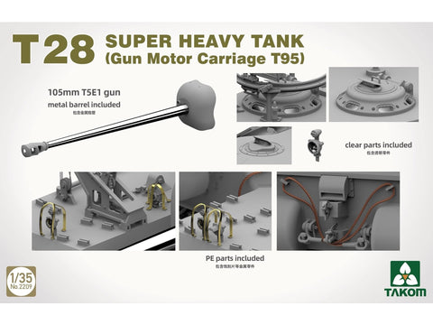 Takom T28/T95 super sunkus tankas 1:35 – detalus surenkamas modelis