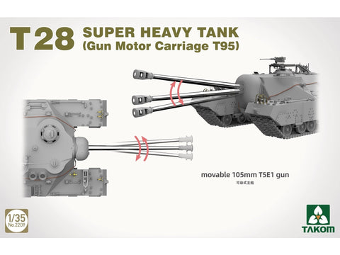 Takom T28/T95 super sunkus tankas 1:35 – detalus surenkamas modelis