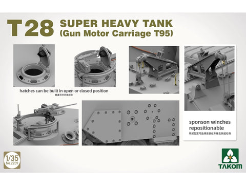 Takom T28/T95 super sunkus tankas 1:35 – detalus surenkamas modelis