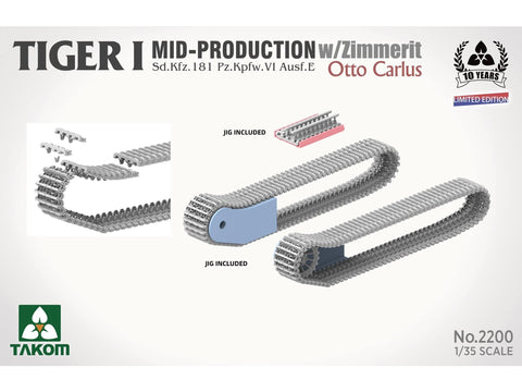 Takom Tiger I, vidurinės gamybos su zimmerit, Otto Carius, 1/35
