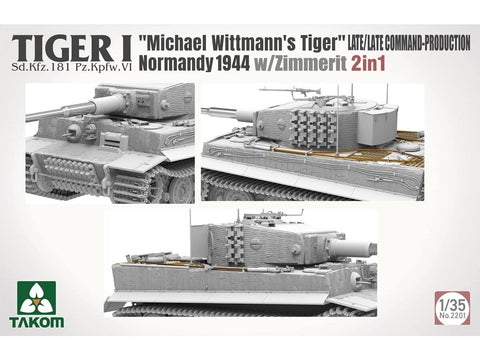 Tiger I vėlyvasis tanko modelis 1/35, Normandija 1944, su Zimmerit