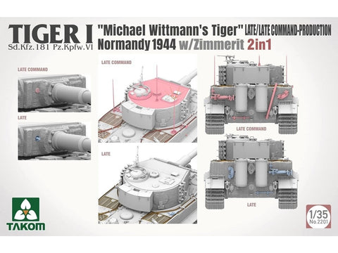 Tiger I vėlyvasis tanko modelis 1/35, Normandija 1944, su Zimmerit