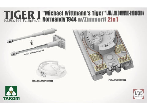 Tiger I vėlyvasis tanko modelis 1/35, Normandija 1944, su Zimmerit