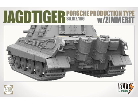 Takom Jagdtiger Sd.Kfz. 186 Porsche su Zimmerit surenkamas modelis 1/35 8012