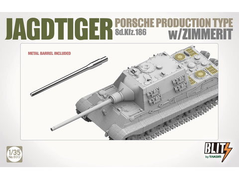 Takom Jagdtiger Sd.Kfz. 186 Porsche su Zimmerit surenkamas modelis 1/35 8012