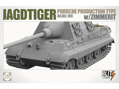 Takom Jagdtiger Sd.Kfz. 186 Porsche su Zimmerit surenkamas modelis 1/35 8012