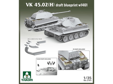 Takom VK45.02(H) tanko Blueprint w1461 1/35 plastikinis rinkinys