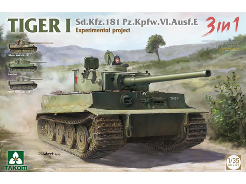 Takom Tiger I vokiečių tankas 3-in-1 plastikinis modelis 1/35