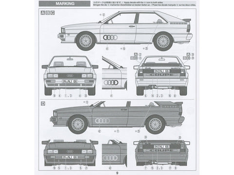 Tamiya Audi Quattro 1/24 plastikinis surenkamas automobilio modelis