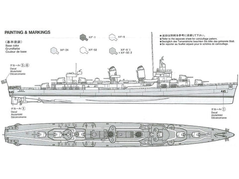 Tamiya USS Fletcher DD-445 eskadrinis minininkas 1/350