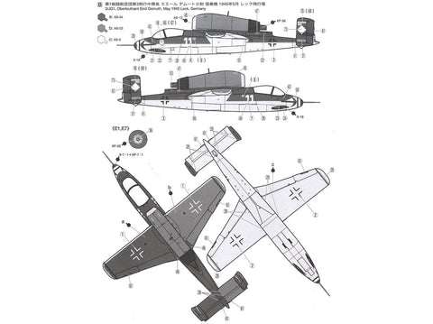 Tamiya Heinkel He 162 A-2 Salamander 1/48 plastikinis lėktuvo modelis