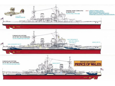 Tamiya britų mūšinis laivas Prince of Wales 1/350 surenkamas modelis (78011)