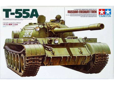 Tamiya T-55A rusiškas vidutinis tankas 1/35 plastikinis modelis