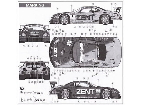 Tamiya Lexus SC430 Zent Cerumo 2006, 1/24 mastelio plastikinis modelis