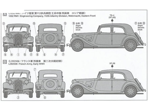 Tamiya Citroën Traction 11CV 1/35 surenkamas plastikinis modelis 35301