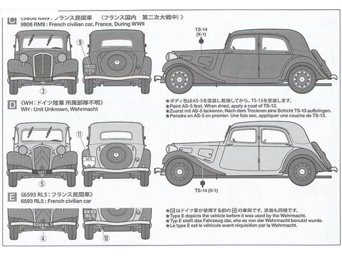 Tamiya Citroën Traction 11CV 1/35 surenkamas plastikinis modelis 35301
