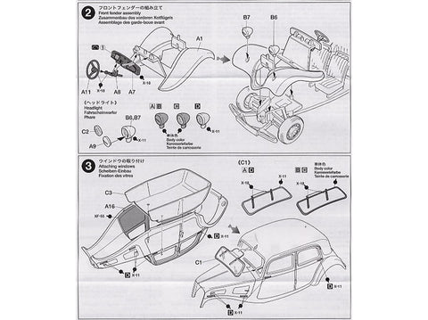 Tamiya Citroen Traction 11CV 1/48 – plastikinis surenkamas modelis