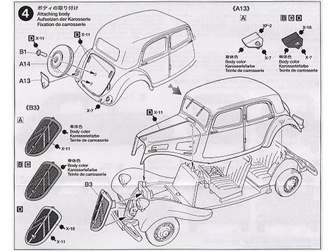 Tamiya Citroen Traction 11CV 1/48 – plastikinis surenkamas modelis