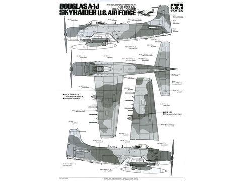 Tamiya Douglas A-1J Skyraider USAF 1/48 surenkamas plastikinis modelis