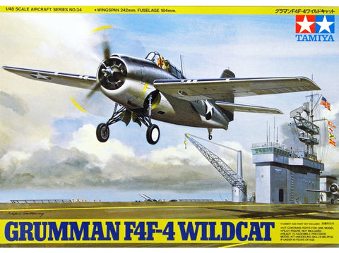 Tamiya Grumman F4F-4 Wildcat 1/48 plastikinis lėktuvo rinkinys