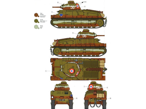 Tamiya SOMUA S35 prancūzų vidutinis tankas 1/35 – plastikinis rinkinys
