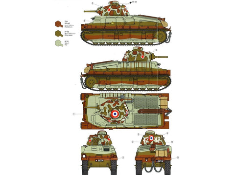 Tamiya SOMUA S35 prancūzų vidutinis tankas 1/35 – plastikinis rinkinys