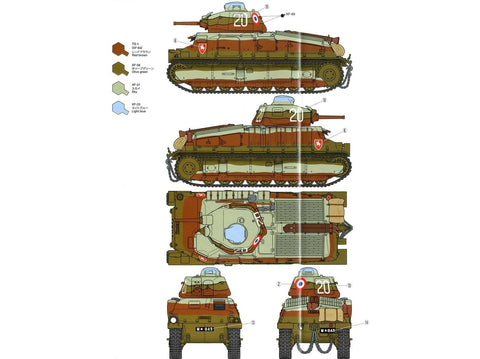 Tamiya SOMUA S35 prancūzų vidutinis tankas 1/35 – plastikinis rinkinys