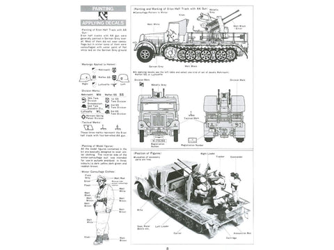 Vokiečių 8 t pusvikšris Sd.Kfz. 7/1 su 20 mm Flakvierling, 1/35 Tamiya (35050)