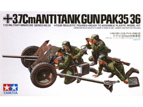 Tamiya 3,7 cm PaK 35/36 prieštankinis pabūklas 1/35 surinkimo rinkinys 35035