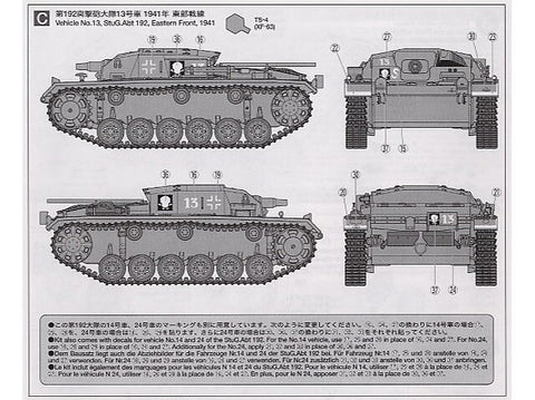 Tamiya Sturmgeschütz III Ausf.B 1/48 plastikinis tanko rinkinys