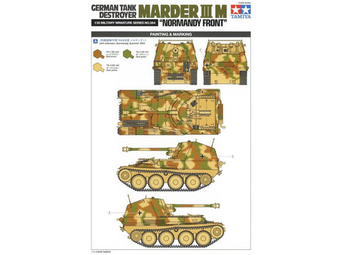 Tamiya Vokiečių tankų naikintuvas Marder III M Normandija 1/35