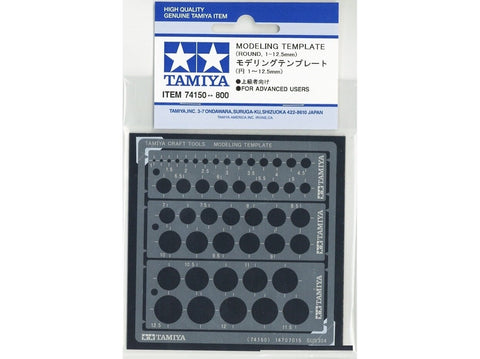 Tamiya apvalus graviravimo šablonas 1–12,5 mm, 47 dydžiai (74150)