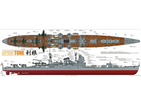 Tamiya IJN TONE sunkusis kreiseris 1/350 plastikinis modelis (78024)