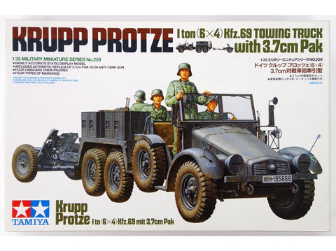 Tamiya Krupp Protze Kfz.69 su 3,7 cm PaK vilkikas, 1/35 plastikinis rinkinys