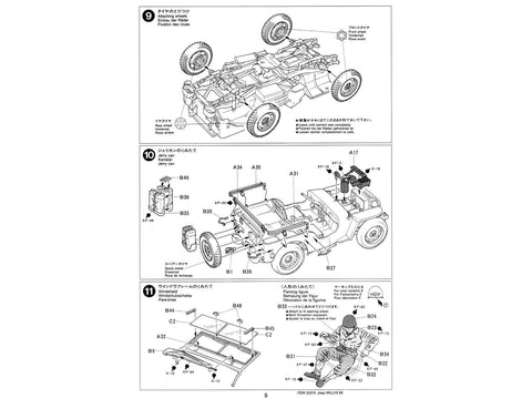 Jeep Willys MB 1/35 plastikinis karinio džipo modelis rinkiniui