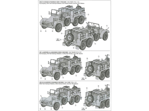 Tamiya Krupp Protze Kfz.69 su 3,7 cm PaK vilkikas, 1/35 plastikinis rinkinys