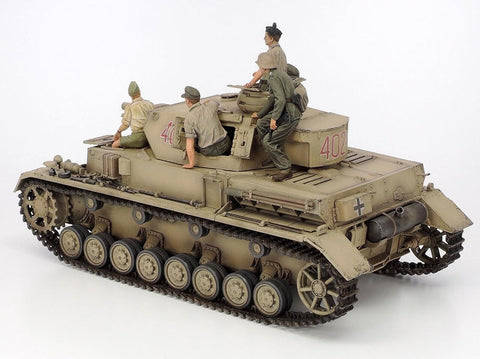 Tamiya Panzer IV Ausf F su motociklu, Šiaurės Afrika 1/35 rinkinys