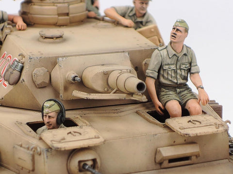 Tamiya Panzer IV Ausf F su motociklu, Šiaurės Afrika 1/35 rinkinys