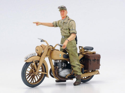 Tamiya Panzer IV Ausf F su motociklu, Šiaurės Afrika 1/35 rinkinys