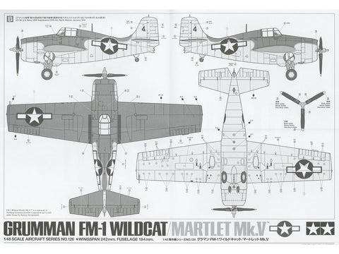 Tamiya Grumman FM-1 Wildcat/Martlet Mk.V 1/48 plastikinis surinkimo rinkinys