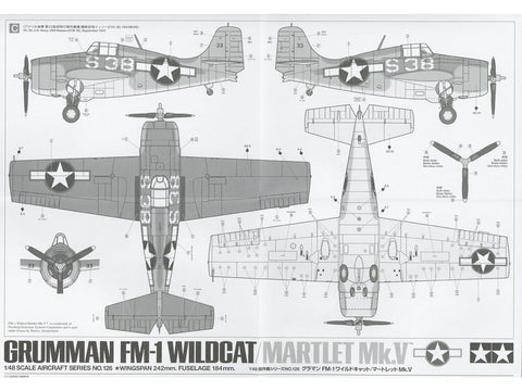 Tamiya Grumman FM-1 Wildcat/Martlet Mk.V 1/48 plastikinis surinkimo rinkinys