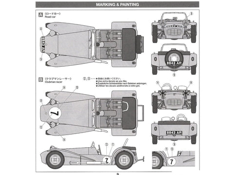 Tamiya Lotus Super Seven Series II 1/24 plastikinis surinkimo rinkinys 24357