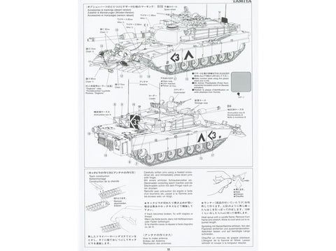 Tamiya JAV M1A1 Abrams su minų verstuvu 1/35 plastikinis modelis
