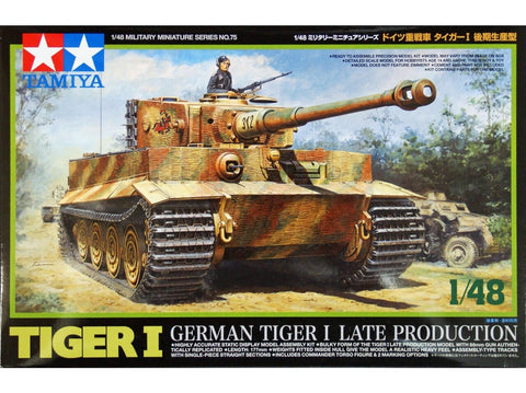 Tamiya 32575 Tiger I vėlyvos gamybos vokiečių tankas 1/48 plastikinis modelis