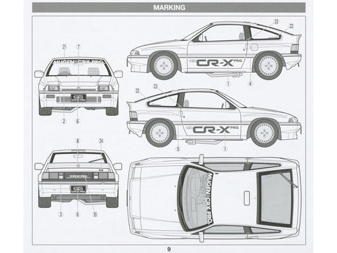 Tamiya Honda Mugen CR-X Pro 1/24 plastikinis surenkamas modelis 24045