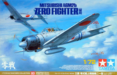 Tamiya Mitsubishi A6M2b Zero lėktuvo modelis 1/72, plastikinis surenkamas