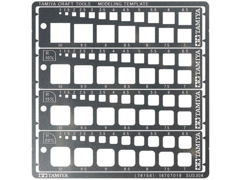 Tamiya kvadratinis modeliavimo šablonas 1–10 mm (74156)