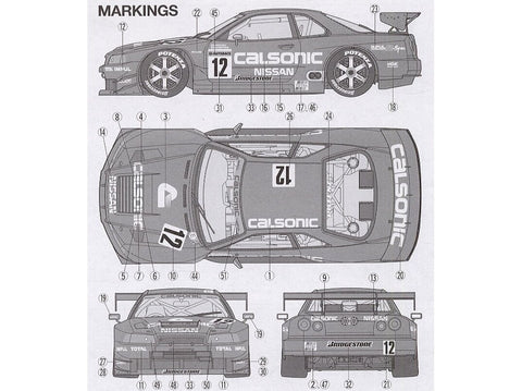 Tamiya Nissan Calsonic Skyline GT-R R34 1/24 plastikinis surinkimo rinkinys