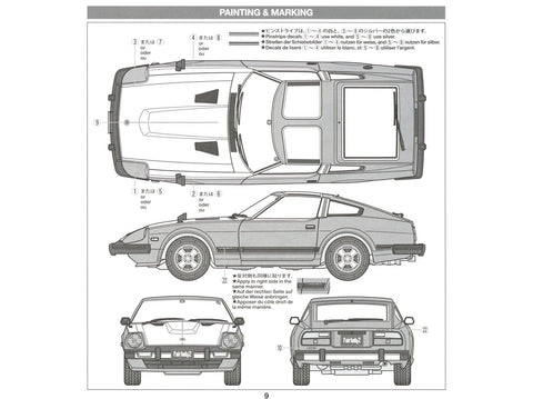 Tamiya Nissan Fairlady 280Z su T-Bar stogu, 1/24 plastikinis modelis